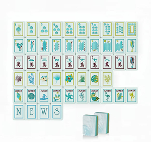Colorful Luxury American Acrylic Mahjong Set Flowing Pearls Portable <b>Entertainment</b> Gifts Traveling Artworka - Product Image 1