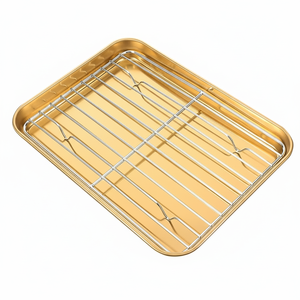 Estante de refrigeración de acero inoxidable, plano y estable, con alambres anti urdimbre, para hornear de forma uniforme - Product Image 1