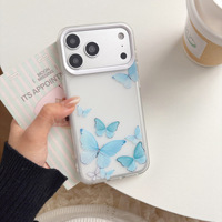 Étui de téléphone pour fille élégante, étui de téléphone papillon pour iPhone 11 12 13 14 Pro X XR XS Max 7 8 Plus, coque de téléphone portable