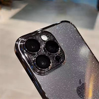 Coque de téléphone de luxe électroplaquée brillante en PC rigide pour iPhone 18 17 16 15 Plus 13 Pro Max avec protection d'objectif