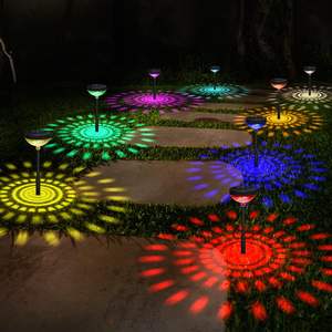 ไฟโซลาร์ LED เปลี่ยนสีได้ 2 แบบ สำหรับตกแต่งสวน ทางเดิน และประตูภายนอกอาคาร ระดับกันน้ำ IP65 ขายส่ง - Product Image 1