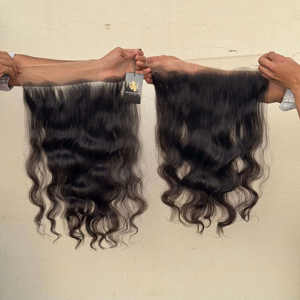 Extensiones de cabello humano tejido templo indio natural Cierre de encaje rizado paquetes crudos naturales con cierre de encaje transparente HD - Product Image 1