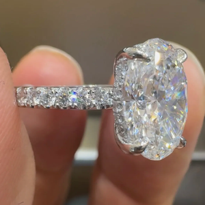 IGI Certified Oval Lab Grown Diamond 0.5-5ct D VVS1VVS2 CVD HPHT 10K/14K/18K Solid Gold Wedding Engagement <b>Ring</b> for Women - Product Image 2