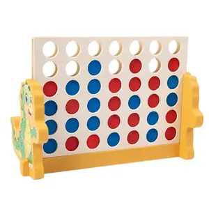 Brinquedo educacional Vendas quentes Conectar quatro madeira 4 em uma fileira Jogo Conectar brinquedo Conectar brinquedo