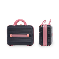 Ensemble de bagages personnalisés de haute qualité deux 14 20 pouces valise grise sacs de maquillage noirs concepteur de luxe classique 4 roues étanche