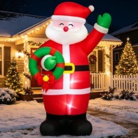Père Noël gonflable de Noël avec guirlande LED pour extérieur