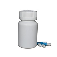 Flacon médical en plastique HDPE blanc 75ML pour emballage pharmaceutique de capsule de comprimé de pilule avec bouchon à vis CRC