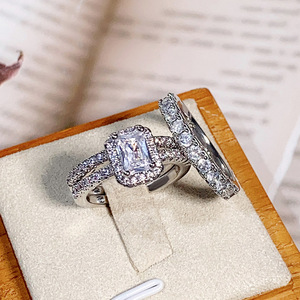 Set di Tre Anelli Geometrici a Cerchi Multipli per Donne, Regalo di San Valentino o Matrimonio, Gioielli - Product Image 5