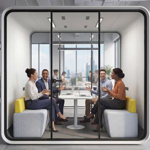 定制6人办公舱工作空间隐私隔音会议室电话预制办公舱 - Product Image 6
