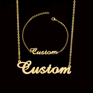 Collana con <span class=keywords><strong>nome</strong></span> personalizzato personalizzato oro placcato in acciaio inossidabile Dainty collana con <span class=keywords><strong>nome</strong></span> personalizzato gioielli regali per donne ragazze - Product Image 2