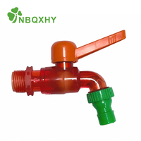 Robinet en plastique, robinet d'eau, robinet à poignée multicolores 1/2 3/4 pouce, sortie d'alimentation en eau universelle pour la maison