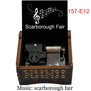 Boîte à musique <span class=keywords><strong>vintage</strong></span> à manivelle avec la chanson Scarborough Fair, mouvement mécanique, jouet musical en bois pour enfants, cadeau d'anniversaire, cadeau de mariage - Product Image 2
