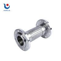 Tuyau flexible en acier inoxydable ondulé - Résistant à la corrosion chimique basse pression, connexion à bride NPT, compatible avec l'huile