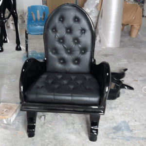 เก้าอี้ทรงปลาหมึกไฟเบอร์กลาสทันสมัย ML08 หุ้มหนังสีดำ สำหรับห้องนั่งเล่น วิลล่า อพาร์ทเมนท์ ห้องรับประทานอาหาร โรงแรม โซฟาต้อนรับ รูปทรงประติมากรรม - Product Image 6