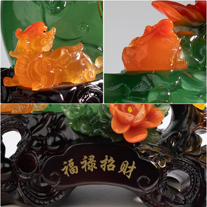 Botella de Resina Translúcida Colorida con Forma de Calabaza, Artesanía Tradicional de Feng Shui para Decoración de Interiores de Sala de Estar - Product Image 2