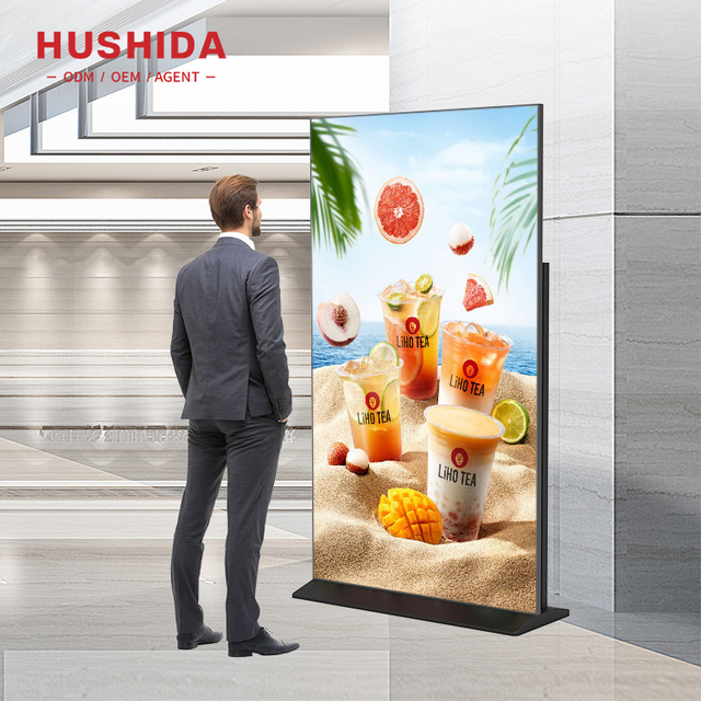 HUSHIDA 75 Inch Ultra-Thin Fast Delivery Indoor LCD Full Screen Floor Standing Digital Display Screen