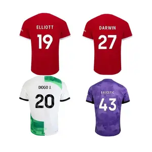 23 24 Livs Soccer Jerseys Kids Kit Home Away Third 3rd 2023 2024 Mohamed Diogo Luis DIaz Alexander Arnold Football Shirts