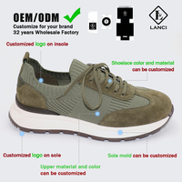 LANCI ODM Fabricant de chaussures pour chaussures personnalisées Baskets de sport en tissu maillé Chaussures de course décontractées en daim à la mode