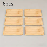 Plateau rectangulaire en bambou, couleur naturelle, pour gâteaux, café et en-cas, pour fêtes et maison, plateau de service en bambou