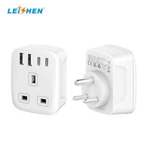 Adaptador de <span class=keywords><strong>Viaje</strong></span> para India y Sudáfrica, Enchufe de Pared con 2 Puertos USB de Carga Rápida, Tipo D, Cargador de <span class=keywords><strong>Viaje</strong></span> Portátil para India y Sri Lanka - Product Image 2