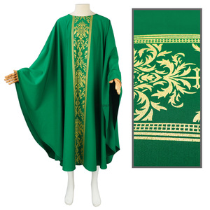 Casula <span class=keywords><strong>da</strong></span> Sacerdote per <span class=keywords><strong>Uomo</strong></span>, Abito Vintage <span class=keywords><strong>da</strong></span> Celebrante, Mantello, Tonaca, Paramento in Bianco, Rosso, Verde, Viola - Product Image 5
