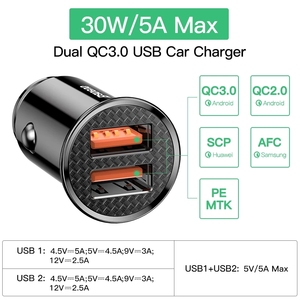 Chargeur de voiture <span class=keywords><strong>USB</strong></span> 30W <span class=keywords><strong>Baseus</strong></span> Charge rapide 4.0 3.0 FCP SCP AFC <span class=keywords><strong>USB</strong></span> PD Chargeur de téléphone de voiture pour Huawei Xiaomi <span class=keywords><strong>iPhone</strong></span> 12 - Product Image 2