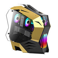 2024 nouveau boîtier de jeu d'ordinateur rgb en verre trempé atx avec boîtier d'ordinateur à refroidissement par eau gabinete gamer ATX côté de forme spéciale