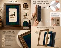 Cetakan Kanvas Bebek Mallard Berbingkai Vintage 9x11 inci Dekorasi Berburu Ace of Clubs Sampel OEM ODM Siap dalam Setengah Hari