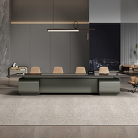 Table de réunion de direction moderne haut de gamme avec hub d'alimentation intégré Taiho Paint, bureau de salle de réunion de luxe en panneau E1 dureté 3H, mobilier de bureau de luxe pour écoles