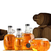 Botol Kaca Bulat Grosir dengan Tutup Sekrup dan Pegangan, Kapasitas 50-2500ml untuk Anggur dan Minuman Keras, Ukuran Leher 15mm untuk Tequila dan Diffuser