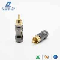 Connecteur mâle RCA en cuivre intégral, plaqué or, câble de queue 6 mm