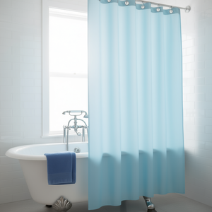 Cortina de Ducha de 240 x 200 cm, Color Azul Celeste, para Bañera de 3 Lados - Product Image 3