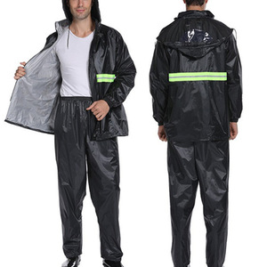 Conjunto de Impermeable de Dos Piezas Double Rain XSY-010 Negro, Poncho Reflectante para Ciclismo al Aire Libre para Adultos - Product Image 3