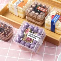 Boîte à desserts en plastique transparent Ps de haute qualité avec couvercle conteneur à gâteau pour biscuit à dessert