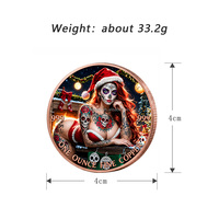 Pièce de monnaie commémorative colorée en cuivre pur .999 de 1 oz, motif Crâne de sucre de Noël Catrina, pièce souvenir en métal Aigle mexicain