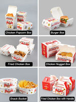 Emballages personnalisés pour poulet frit à emporter, emballages jetables pour frites et burgers, recyclables, durables, avec gaufrage