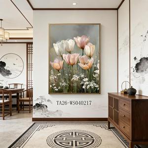 Quadro su Tela Incorniciato con Fiori <span class=keywords><strong>di</strong></span> Tulipano Romantici per Camera da Letto e Soggiorno - Product Image 5