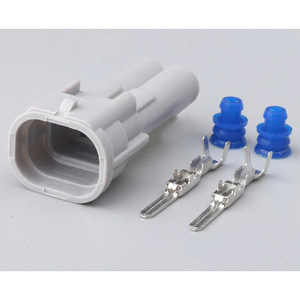 Conector automotriz impermeable de 2 posiciones, gris, de plástico, IP20, macho y hembra, para cableado de automóviles - Product Image 2