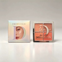 Nouvelle palette de fards à paupières et de blush 4 couleurs transfrontalière, application facile, haute brillance, contouring, longue tenue, inaltérable, taille standard