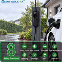 Chargeur EV portable Shineyou 3,6/7,4/9,6 kW AC 110/240 V Type 1 SAE J1772/T Plug, charge rapide, noir, garantie de 2 ans