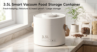 Conteneur de stockage alimentaire sous vide en acier inoxydable anti-poussière 3,5 L avec échelle de temps, écologique et durable pour la farine de soja et les céréales entières