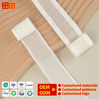 Vente en gros usine : Rouleau de sangle élastique en maille de polyester de 5 cm, bandes élastiques personnalisables avec logo pour vêtements d'exercice