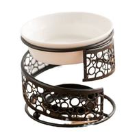 Offre Spéciale de gros en fer doré pour la décoration de la maison et de la chambre à coucher Brûleur d'huile essentielle en céramique Chauffe-cire fondue