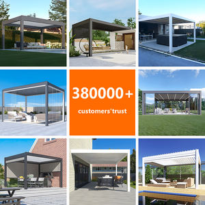 Abri <span class=keywords><strong>de</strong></span> patio en aluminium à ombrage réglable <span class=keywords><strong>de</strong></span> conception moderne avec portes coulissantes en verre pour jardin, cour, bord <span class=keywords><strong>de</strong></span> piscine, pergola - Product Image 2