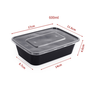 Đen trong suốt siêu thị nhựa Bát khóa nắp Rau Trái Cây đồ ăn nhẹ lưu trữ nhanh chóng ăn trưa hộp thực phẩm - Product Image 5