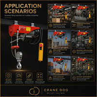 Mini palan électrique métallique 1,5 tonne, outils de levage, treuil électrique 220V, palan à câble 15m/min, garantie 2 ans