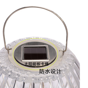 Lámpara Solar de Cristal para Exteriores, Lámpara Colgante de Pared, Decoración de Jardín LED, Sensor de Luz, Encendido/Apagado Automático - Product Image 5