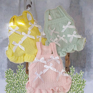 Summer Fashion Cute Cotton Dress for <b>Dogs</b> Printed Pattern Pet <b>Coat</b> with Bow Halter Warm Weather <b>Dog</b> Dress - Product Image 3