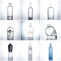 Diseño personalizado, precio de fábrica de lujo, bebida vacía, 500ml, 700ml, 750ml, 1000ml, botella de vidrio vacía para whisky, licor, Tequila, Ginebra