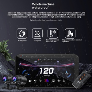 Enregistreur <span class=keywords><strong>Moto</strong></span> 6,25 pouces avec Carplay, Double Caméra <span class=keywords><strong>Avant</strong></span>/Arrière 2K, Surveillance de Pression des Pneus, GPS, Avertisseur d'Angle Mort BSD - Modèle T7 - Product Image 2